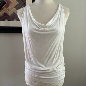 Zenana Outfitters Cream Drape Neck Top S